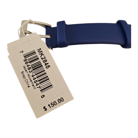 Michael Kors Women's Pyper Quartz Stainless Steel/Blue Leather Watch MK2845 NIB - Picture 4 of 7